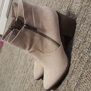 Faux suede booties